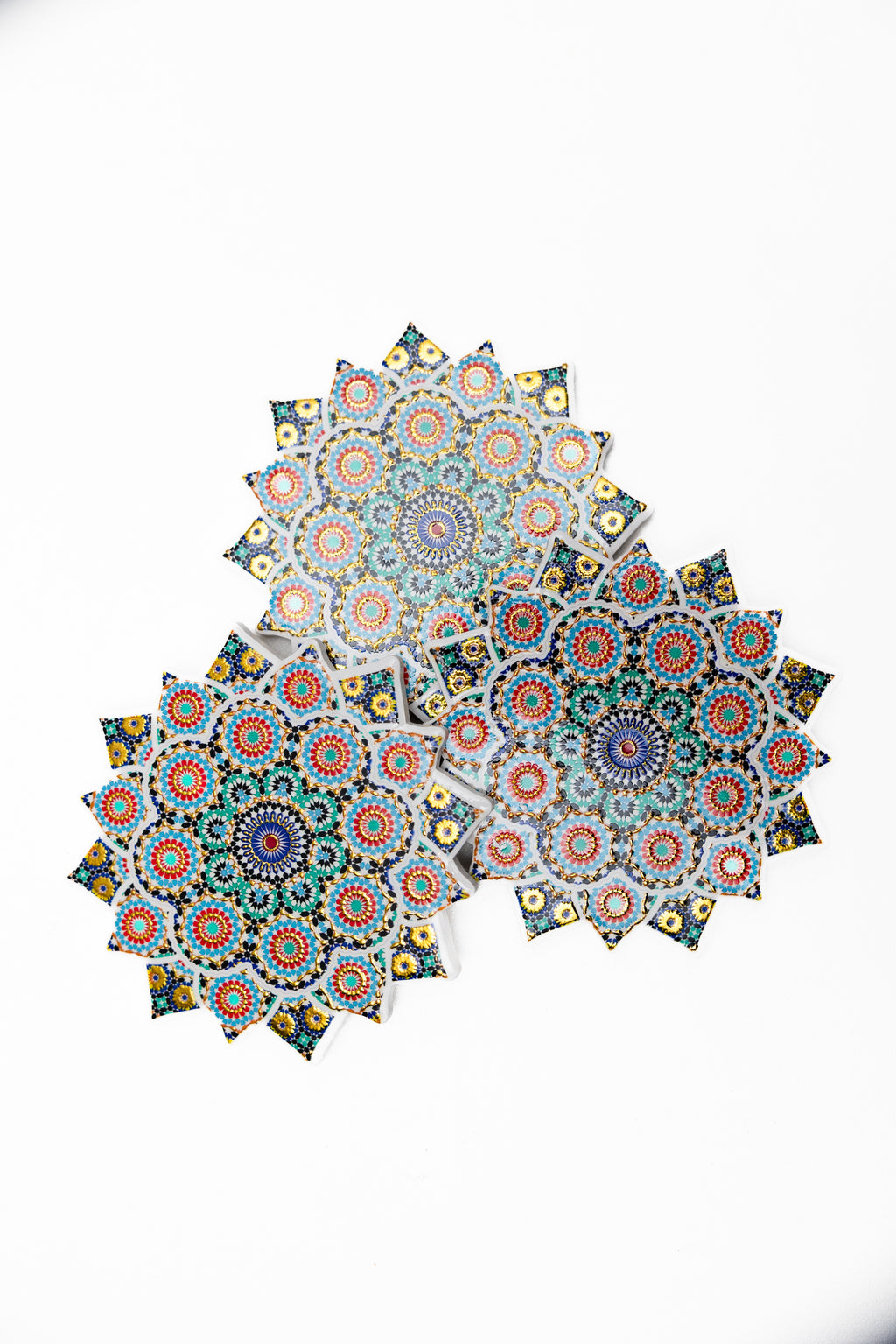 Dessous de Tasses Rosace Zellige – Multicolore Festif