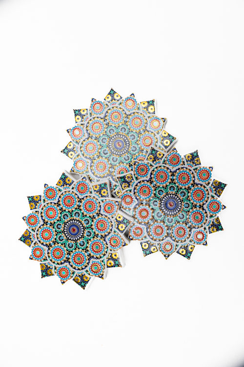 Dessous de Tasses Rosace Zellige – Multicolore Festif