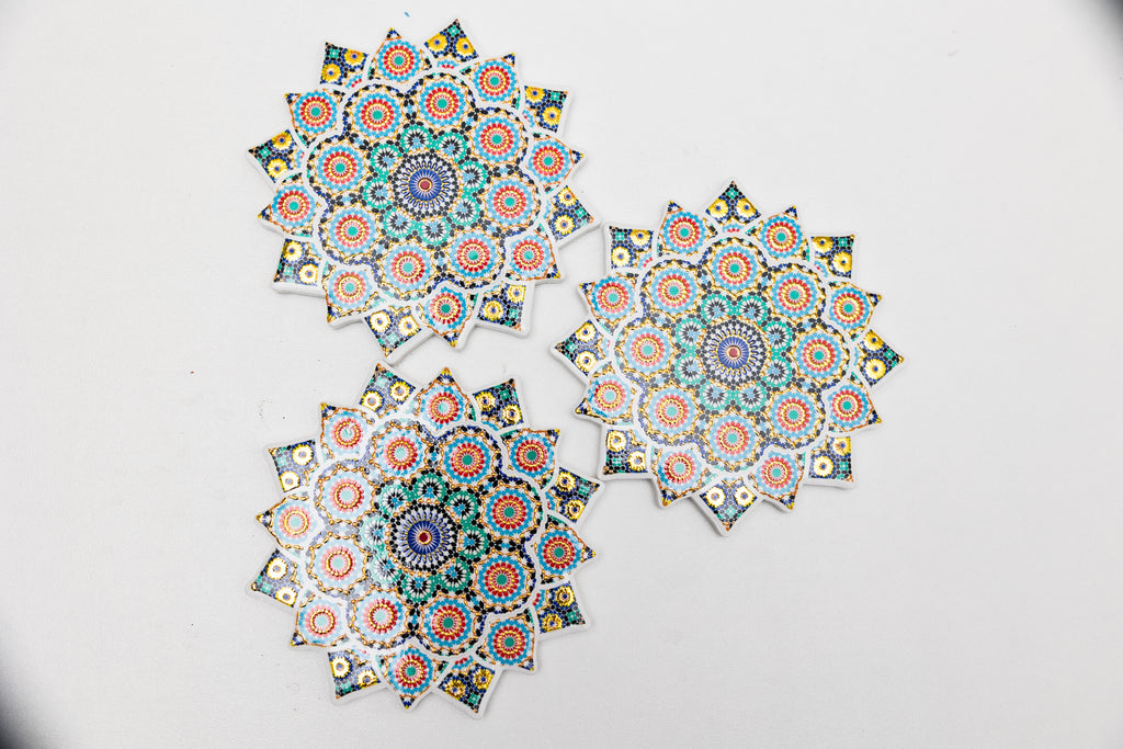 Dessous de Tasses Rosace Zellige – Multicolore Festif