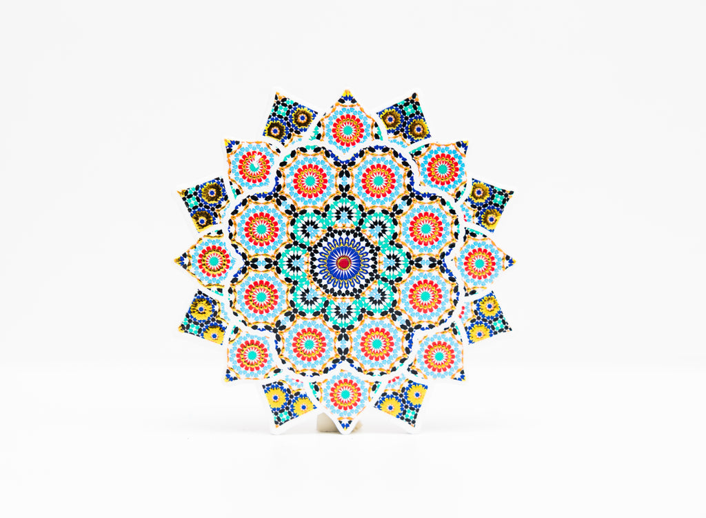 Dessous de Tasses Rosace Zellige – Multicolore Festif